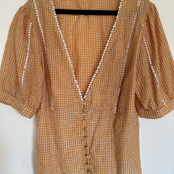 Free People V-Neck Puff Sleeve Women's Top - Picture 2 of 5